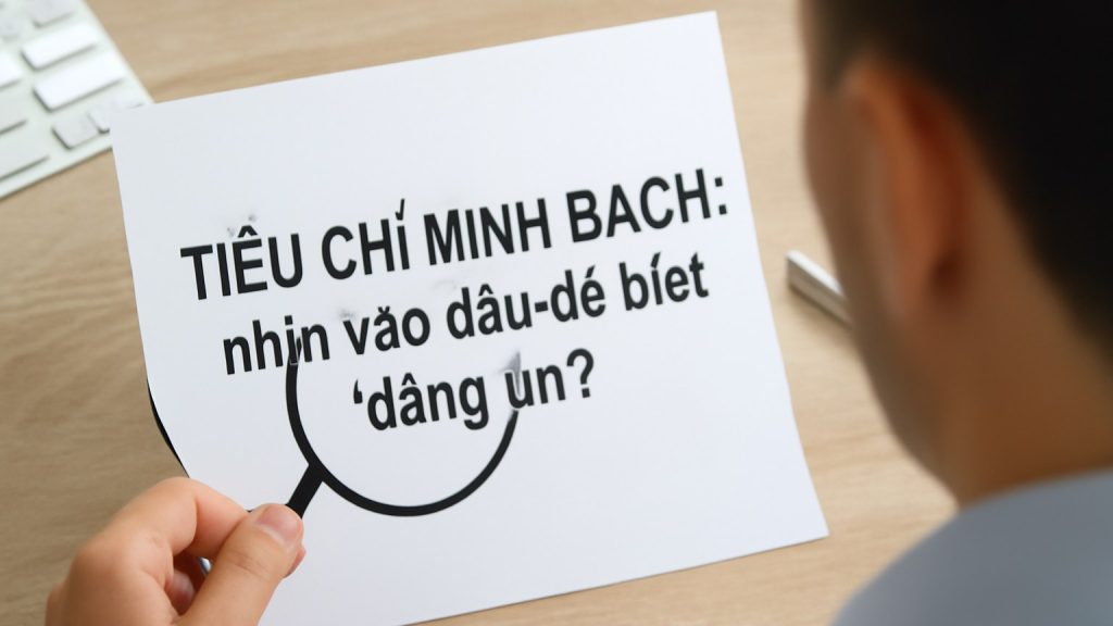 Minh họa: 1) Tiêu chí minh bạch: nhìn vào đâu để biết “đáng tin”?